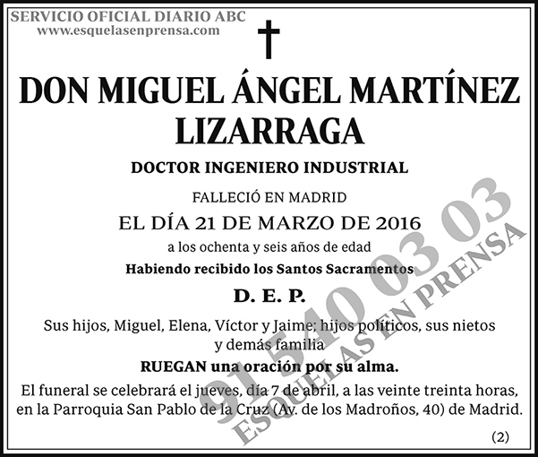 Miguel Ángel Martínez Lizarraga
